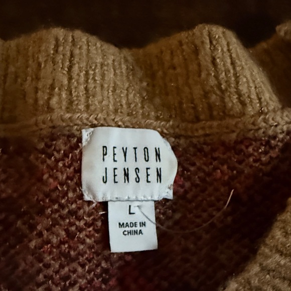 Peyton Jensen Leopard Print Sweater Evereve Red Black - Picture 3 of 6